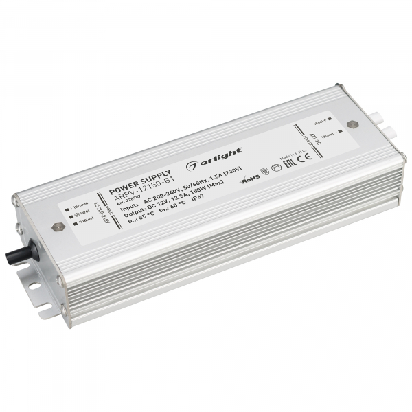 Arlight Драйвер 12V 150Вт IP67  202х67х34 ARPV-12150-B1 (12V, 12,5A, 150W)