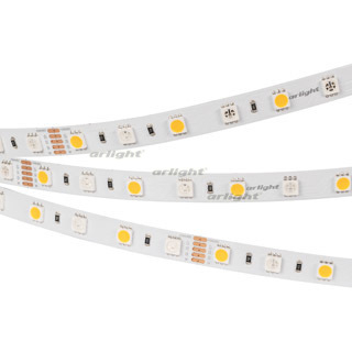 Лента светодиодная Arlight  IP33 24V мин.:12Вт/м ;max:14,4W/m  RT6-5050-60 24V RGB-White 2x (300 LED) (кратно 5)
