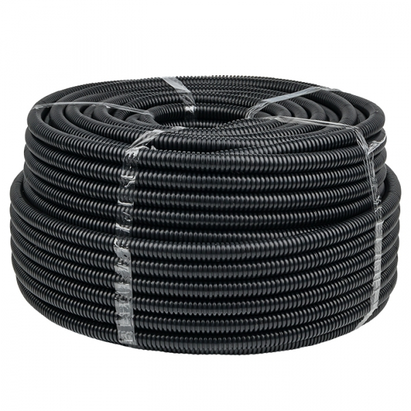 Труба гофрированная FRHF с зондом d20мм (100м) черная Plast EKF (кратно 100)