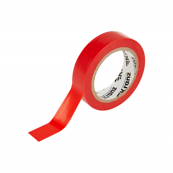 Изолента ПВХ KRANZ 0.13х15 мм, 10 м, красная (10 шт./уп.) KR-09-2004