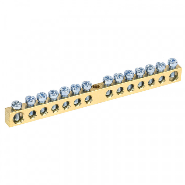 Шина «N» нулевая 6х9 мм 14/1 (14 групп/крепеж по центру) REXANT 11-2361