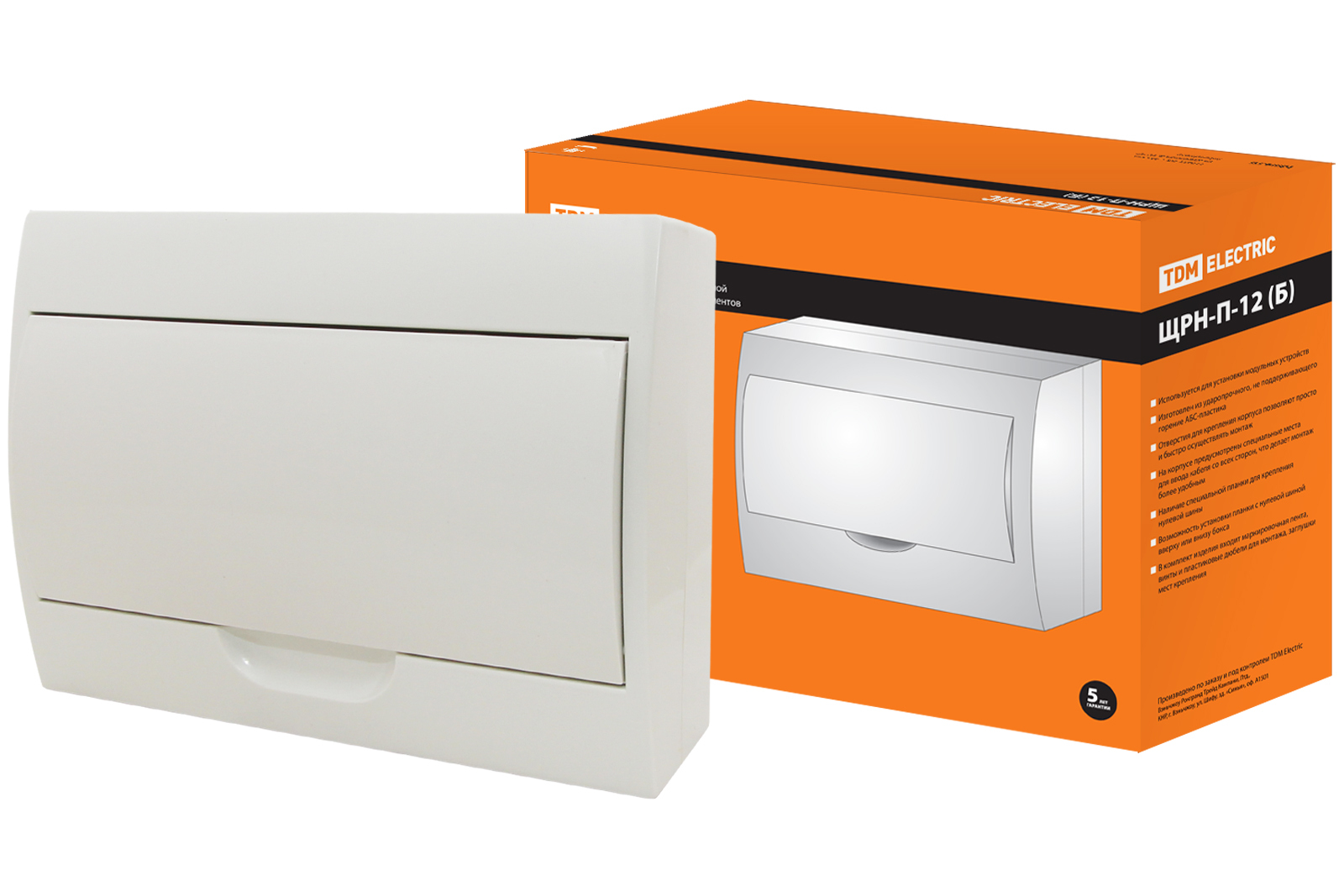 Бокс навесной ЩРН-П 12 с белой крышкой IP40 TDM