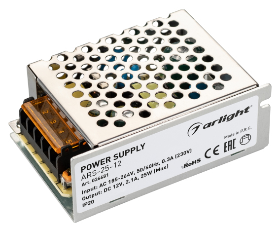 Arlight Блок питания 24V, 200W IP20, 160х98х42 Блок питания ARS-200-24 (24V, 8.3A, 200W)