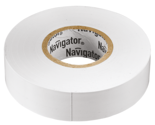Изолента ПВХ белая 15мм 10м Navigator NIT-B15-10/WH 71 228