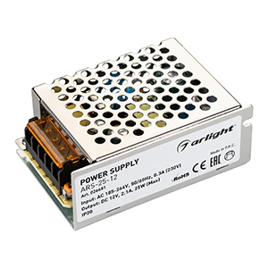 Arlight Драйвер 12V 25Вт IP20 85х58х34 ARS-25-12 (12V, 2.1A, 25W)
