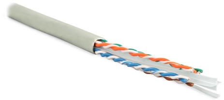UUTP4-C6-S23-IN-LSZH-GY-305 (305 м) Кабель витая пара U/UTP, категория 6, 4 пары (23 AWG), одножильный (solid), с разделителем, LSZH, нг(С)-HF, –20градC – +75градC, серый - гарантия: 15 лет компонентная, 25 лет системная Hyperline