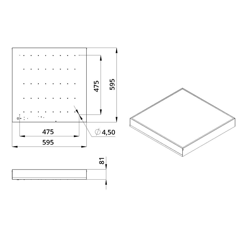Офис 40 Экстра IP30 CRI80 4000К Опал 595х595х80мм