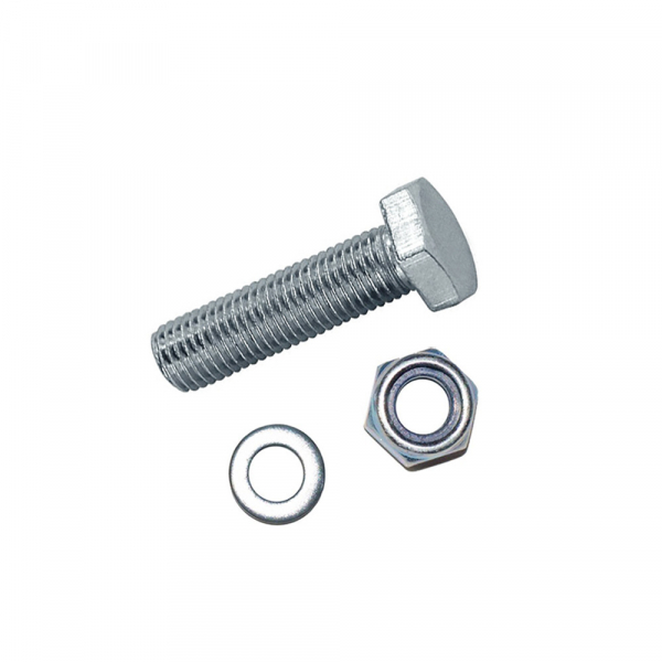 Болт DIN933 с шестигранной головкой оцинкованный М10х50 + гайка + шайба (2 шт) - пакет