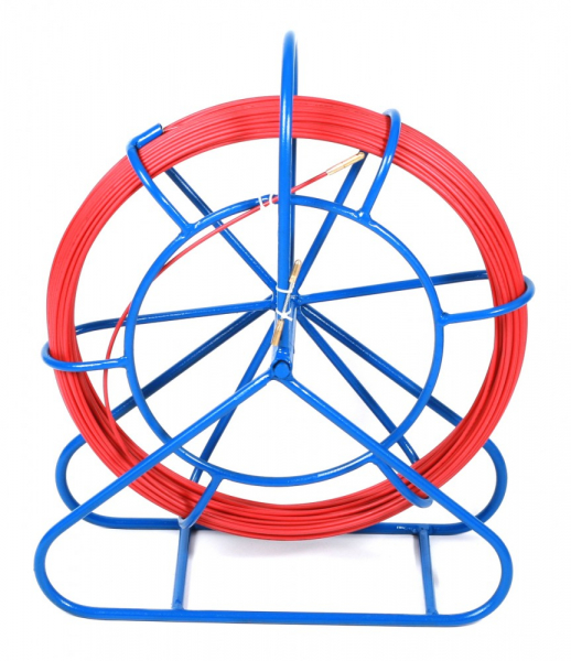 Hyperline CPS-GP6.0-МС-50M Устройство для протяжки кабеля мини УЗК в металлической кассете с держателем на ножке, 50 м (диаметр стеклопрутка 6 мм)