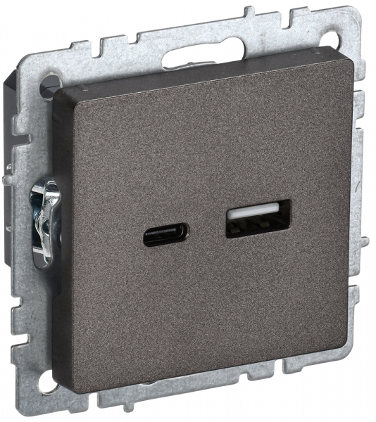 BRITE Роз. USB A+C 18Вт РЮ11-1-БрТБ бр. IEK