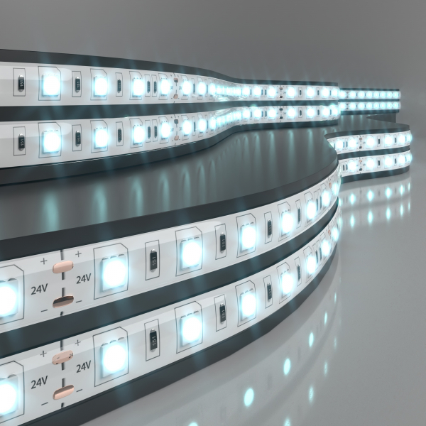 Лента светодиодная 60Led 14,4W IP65 6500K холодный белый (5050 24V 60Led 14,4W IP65) (кратно 5)