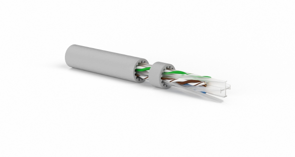 UUTP4-C6A-S23-IN-LSZH-GY-500 (500 м) Кабель в. п., неэкр U/UTP,кат 6a (10GBE),4 пары (23 AWG),одножильный (solid), LSZH Hyperline