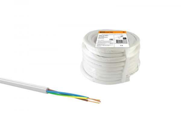 ПВС 3х1,5 провод (5м), белый TDM (кратно 5)