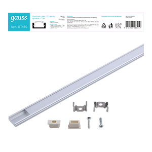 Профиль для ленты LED Gauss прямой - 1m 1/60