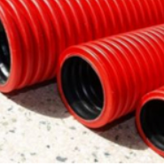 Труба гофрированная двустенная ПНД/ПВД гибкая (SN13) с/з красная д63 (50м/уп) (кратно 50)