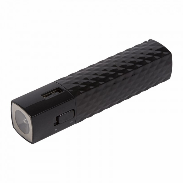 Портативное зарядное устройство Power Bank 2000  mAh c фонариком USB черное PROCONNECT 30-0210-5
