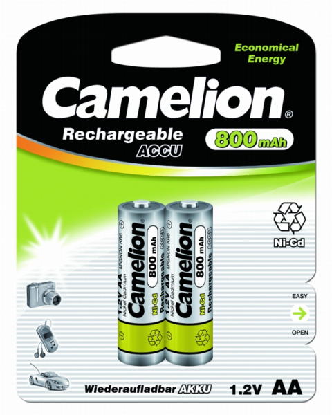 Аккумулятор CAMELION R6 800 mAh Ni-Cd BL-2 (кратно 2)