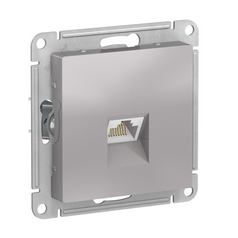 AtlasDesign  Алюминий  Розетка компьютерная RJ45, категория 6A, механизм ATN000386