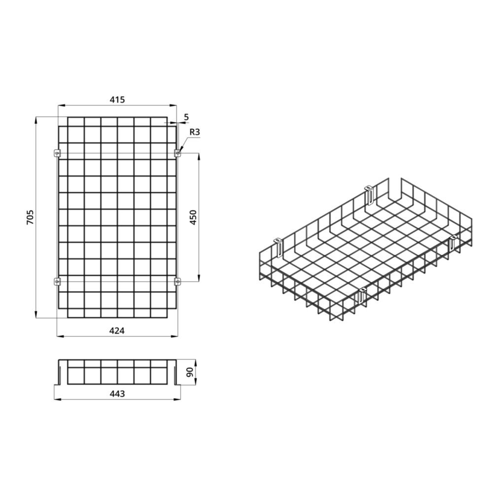 Защитная решетка. Офис (595×295×50мм)
