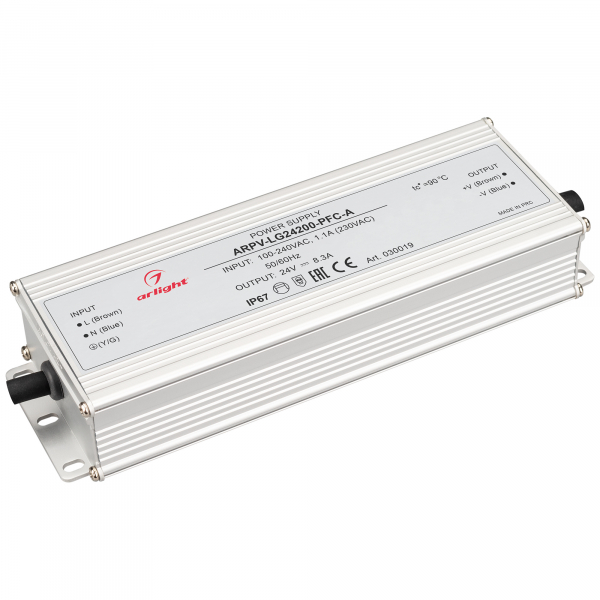 Arlight Драйвер 24V 200Вт IP67 199x68x36  ARPV-LG24200-PFC-A (24V, 8.3A, 200W)