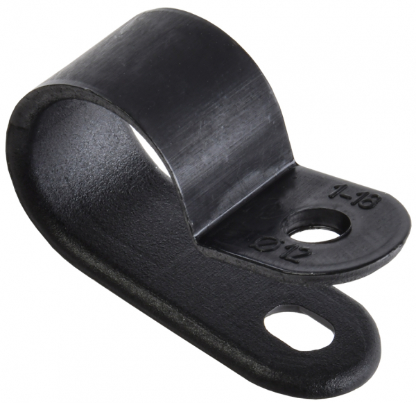 Скоба крепежная для кабеля 12мм нейлоновая черная (50шт) IEK