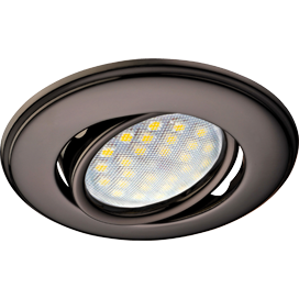 Ecola MR16 DH03 GU5.3 Светильник встр. поворотный выпуклый (скрытый крепеж лампы) Черный Хром 25x88 (кd74) /FT1601EFS/
