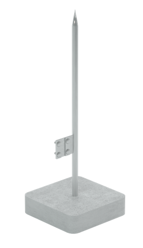 Вольностоящая мачта цельная H2000мм с утяжелителем 26кг (1шт.). Горячее цинкование