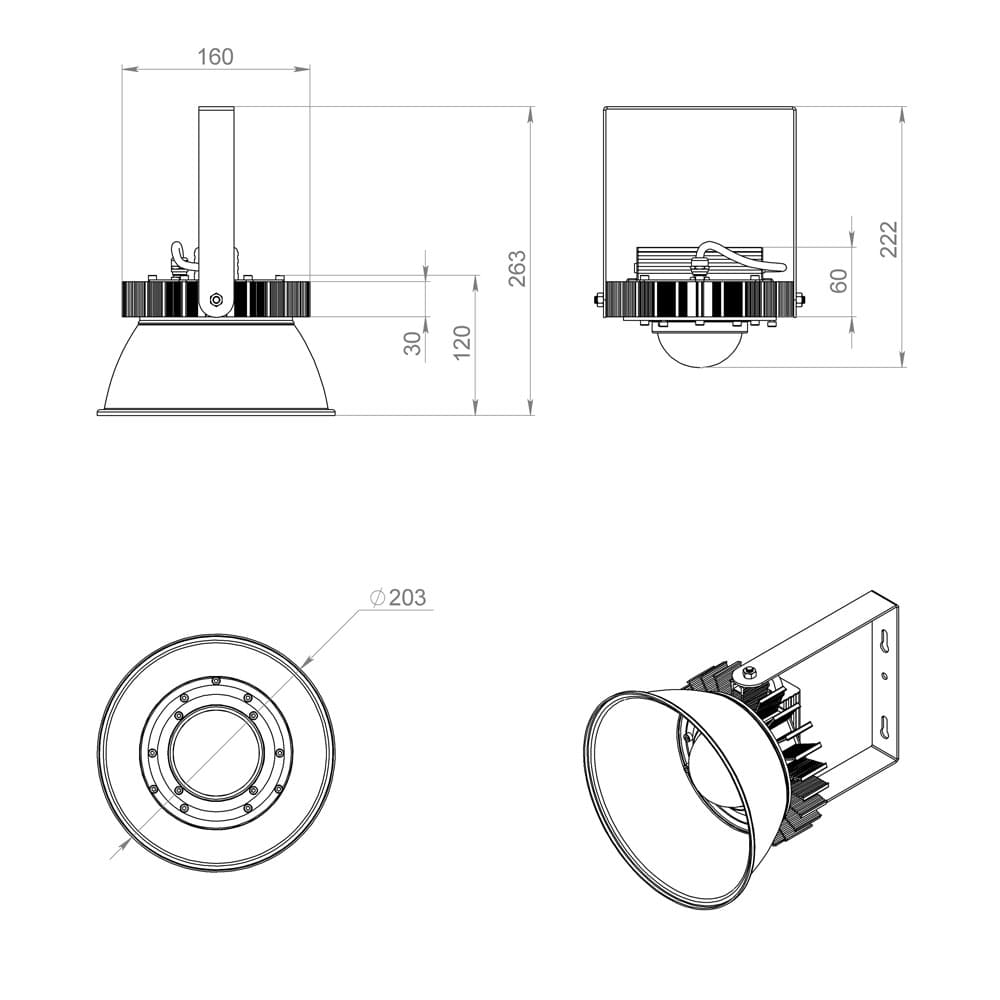 Профи v2.0 30 Эко 4500К 45° Поворотный кронштейн
