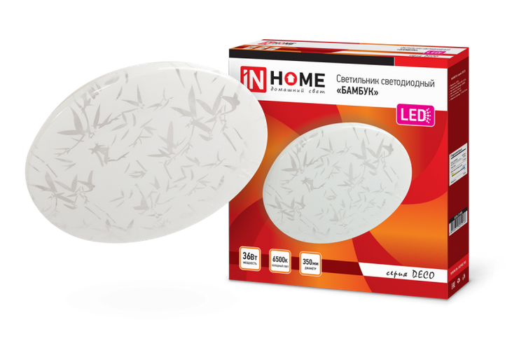 Светильник светодиодный IN HOME DECO 36Вт 230В 6500К 2340лм 350мм БАМБУК