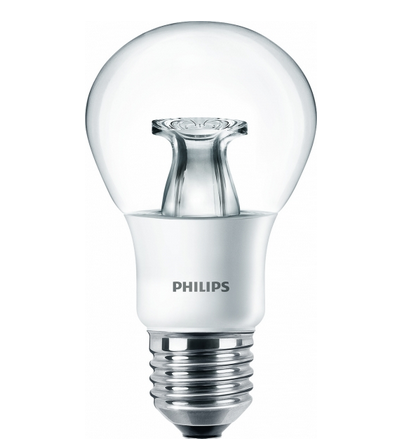 Светодиодная лампа PHILIPS A60  6Вт 220В-240В 2200К-2700К E27 диммир. филамент.