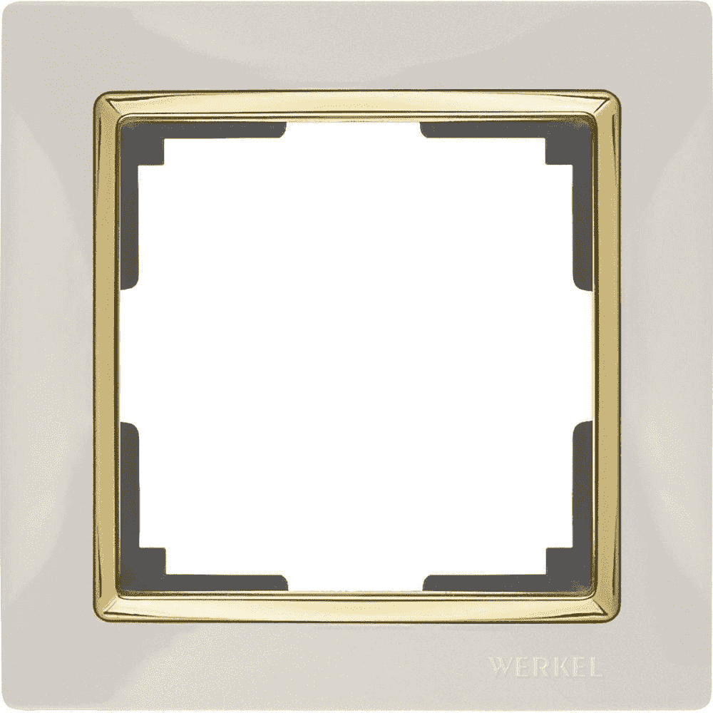 Werkel  Snabb Слоновая Кость-Золото Рамка 1-местная WL03-Frame-01-ivory-GD a035247