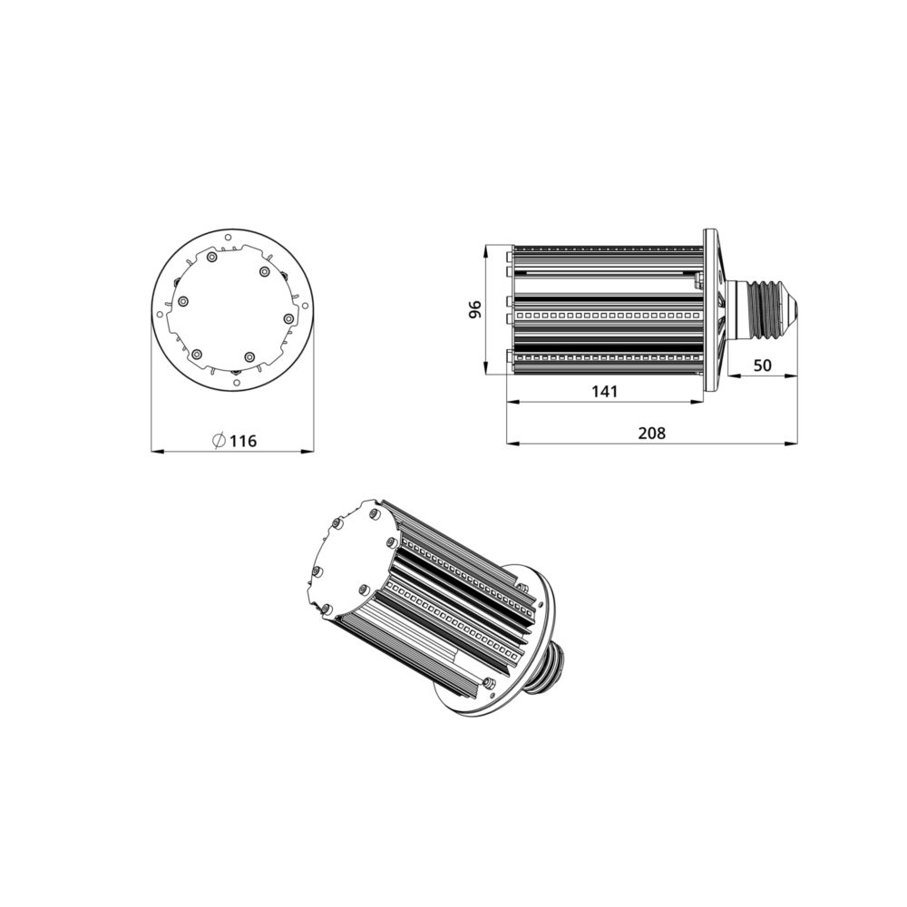 Светодиодная лампа ПромЛед КС Е40 С 30 5000К