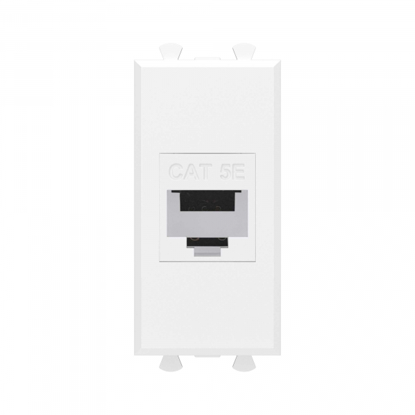 Компьютерная розетка RJ-45 без шторки модульная, кат.5е, "Avanti", "Белое облако", 1 модуль