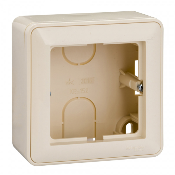 Schneider Electric  Wessen59  Слоновая Кость  Коробка подъемная для наружного монтажа с рамкой 1-местная KP-152-28