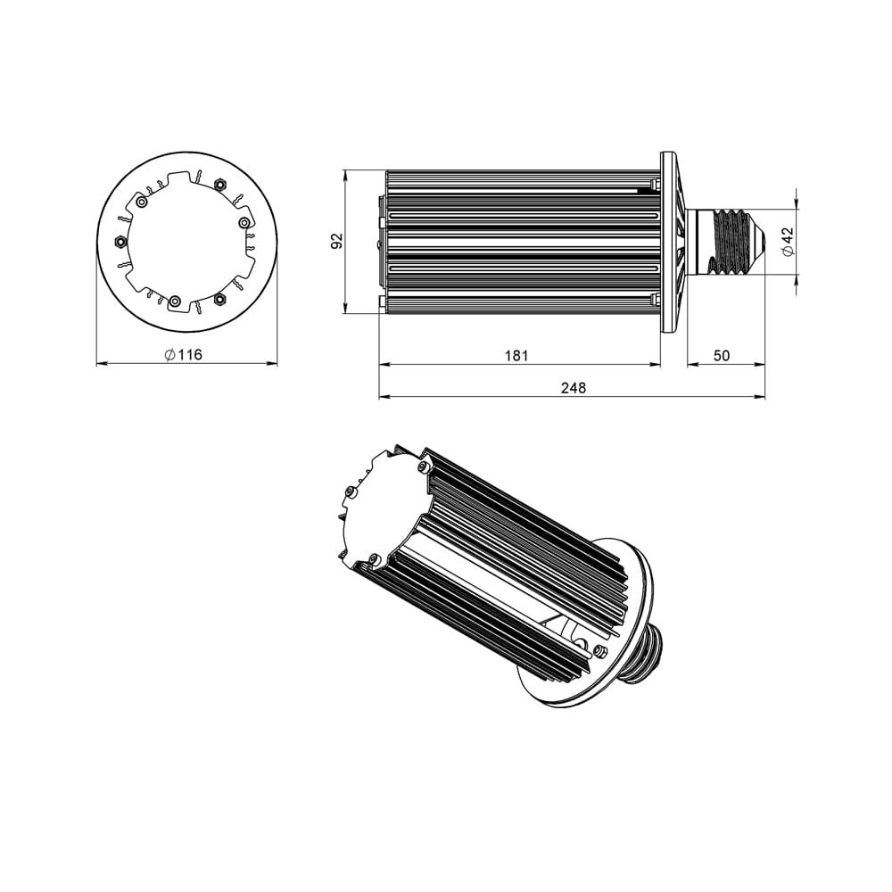 Светодиодная лампа ПромЛед КС Е40-С 60 6500К