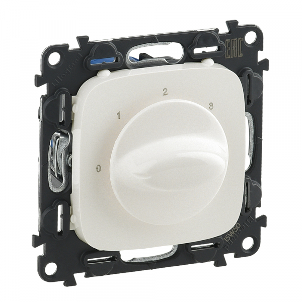 Legrand 755179 Valena ALLURE.Выключатель вентилятора 4-позиционный.С лицевой панелью.Винтовые зажимы.Жемчуг