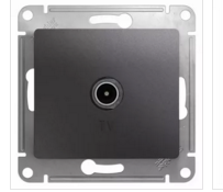 Glossa Графит Розетка ТВ проходная 4DB, механизм IP20 скрытая установка GSL001392