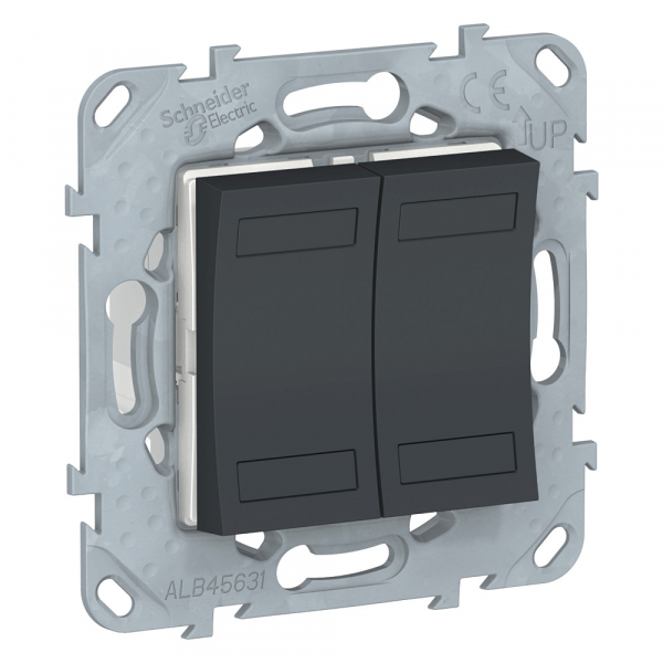 NU553154 UNICA NEW KNX 4-кнопочный выключатель, АНТРАЦИТ