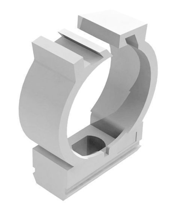 Крепеж-клипса 2-компонентная д. 16мм серая с фиксатором (кратно 50)