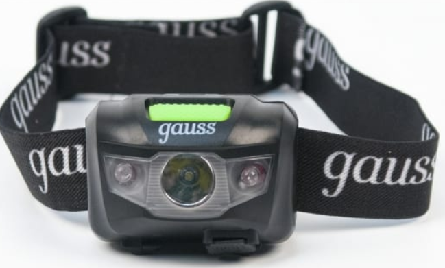 Фонарь налобный Gauss модель GFL405 3W 130lm Li-ion 600mAh LED 1/12/72