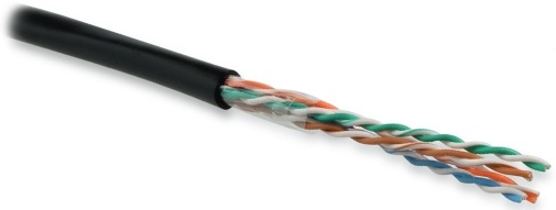UUTP4-C5E-S24-OUT-PE-BK-100 (100 м) Кабель витая пара, неэкранированный U/UTP, категория 5e, 4 пары (24 AWG), одножильный(solid), внешний, PE, -40градC - +60градC, черный - гарантия: 15 лет компонентная Hyperline