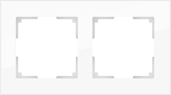 Werkel  Favorit  Белый Рамка 2-местная стекло WL01-Frame-02 a030820