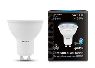 Светодиодная лампа Gauss MR16 5Вт 150-265В 4100K GU10