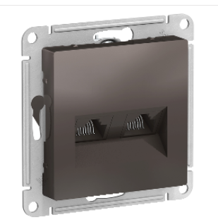 AtlasDesign Мокко  Розетка 2-местная компьютерная RJ45+RJ45, кат.5E, механизм ATN000685