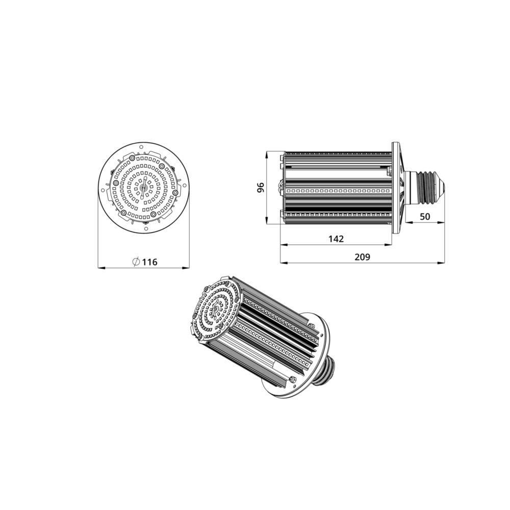 Светодиодная лампа ПромЛед КС Е40 М 30 4000К