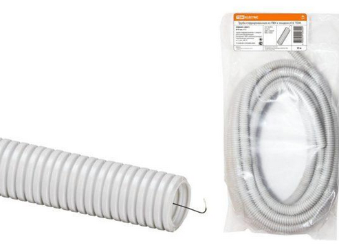 Труба ПВХ гофр. пр. 25мм сер. легкая (25 м) TDM (кратно 25)