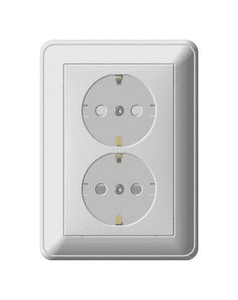 Schneider Electric  Wessen59  Матовый Хром  Розетка 2-местная в сборе с заземляющими контактами скрытая установка (250В, 16А, защитные шторки) RS16-255-58