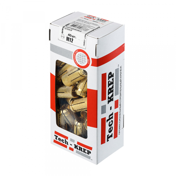 Анкер забивной латунный М12 (40 шт) - коробка Tech-Krep