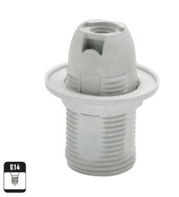 Патрон HOROZ HL587 E14 белый с кольцом