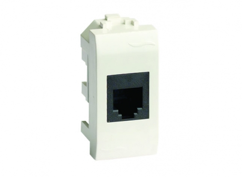 DKC BRAVA Белый Розетка компьютерная RJ45 категория 6 экранированная (8P8C, Hyperline, Dual IDC: 110&Krone) 1 модуль